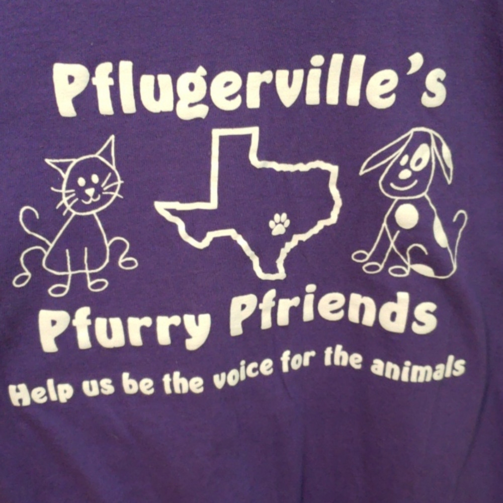 LAST CALL! Pflugerville Animal Shelter shirt, purple, size S - Picture 2 of 4